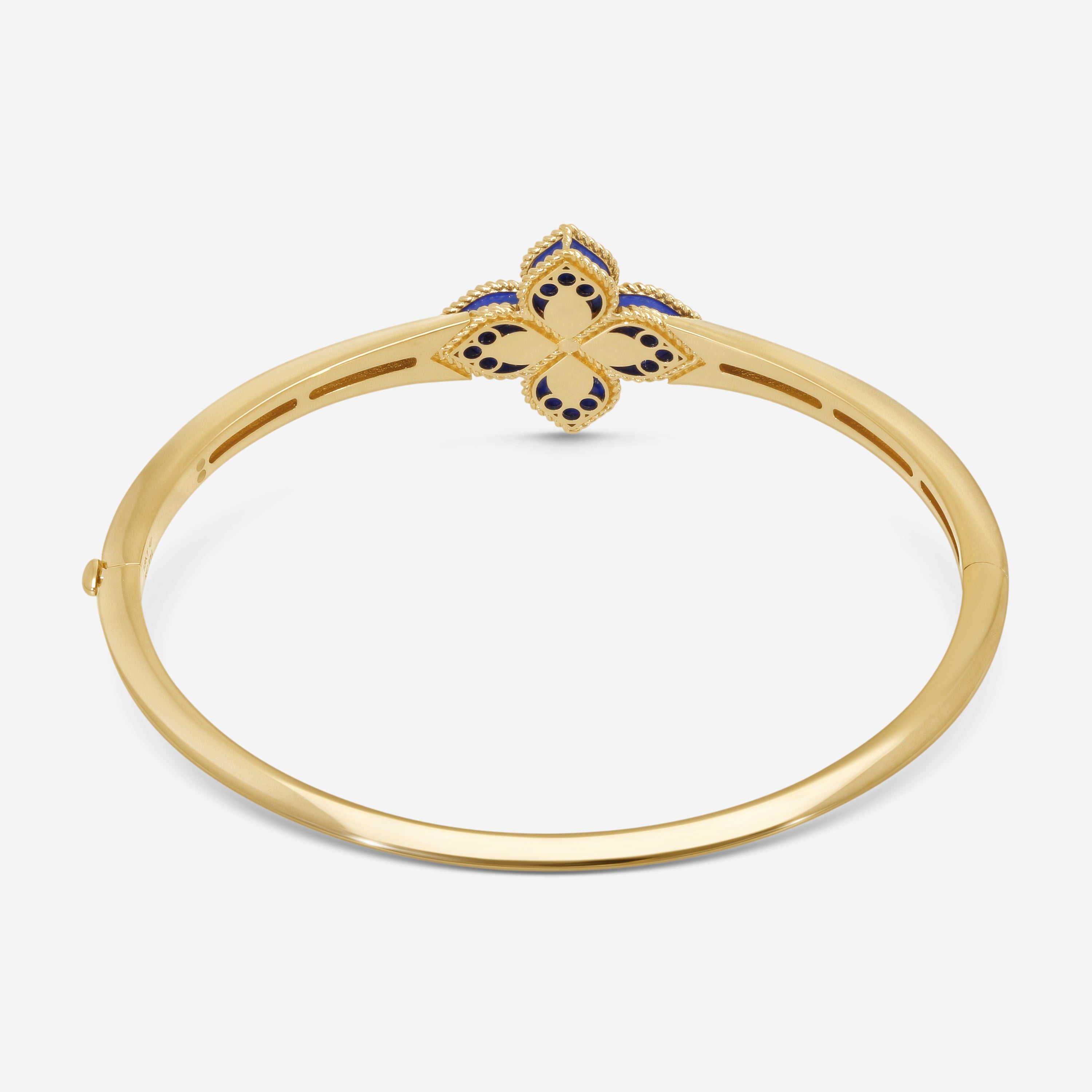 Roberto Coin Venetian Princess 18K Rose & White Gold Blue Lapis and Diamond Bangle Bracelet 8883235AHBAXL - THE SOLIST