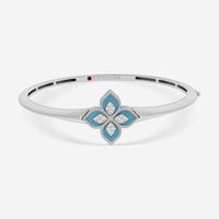 Roberto Coin Venetian Princess 18K White Gold Blue Jade and Diamond Bangle Bracelet 8883235AWBAXT - THE SOLIST
