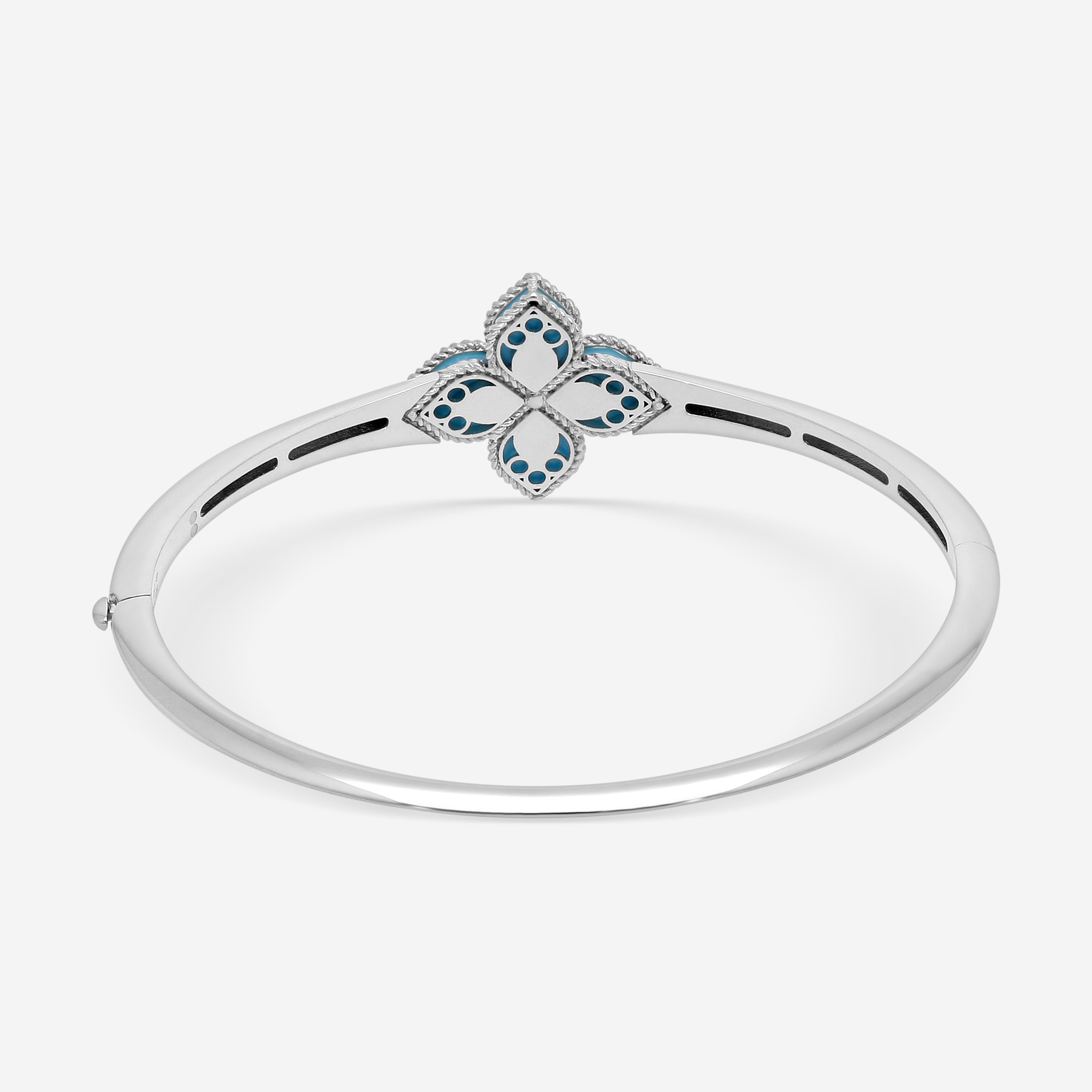Roberto Coin Venetian Princess 18K White Gold Blue Jade and Diamond Bangle Bracelet 8883235AWBAXT - THE SOLIST