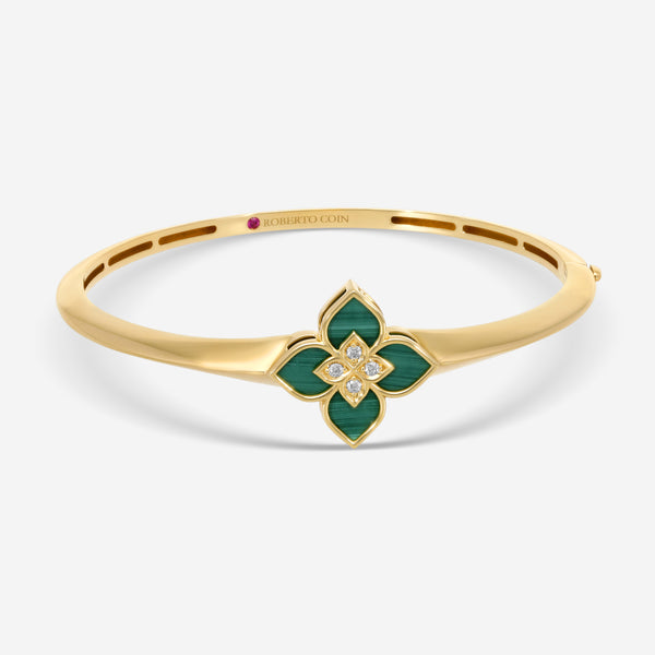 Roberto Coin Venetian Princess 18K Yellow Gold Malachite and Diamond Bangle Bracelet 8883236AYBAXP - THE SOLIST