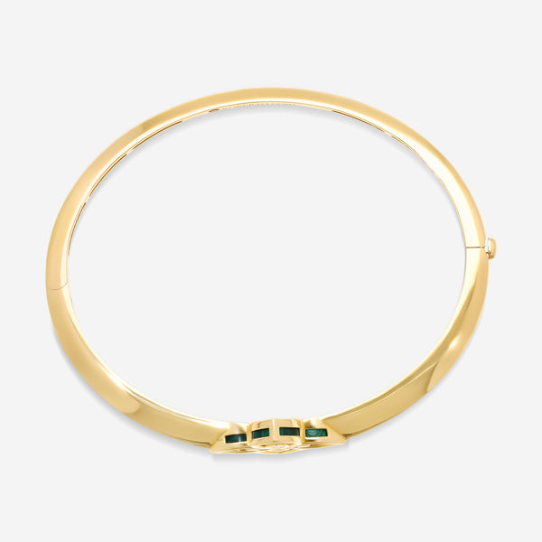Roberto Coin Venetian Princess 18K Yellow Gold Malachite and Diamond Bangle Bracelet 8883236AYBAXP - THE SOLIST