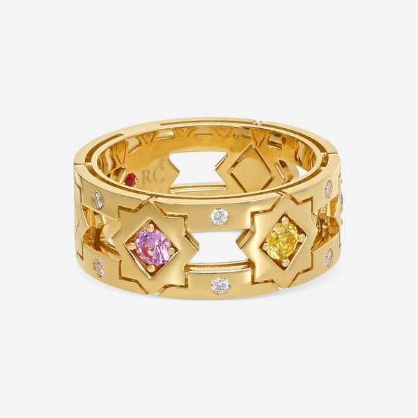Roberto Coin Navarra 18K Rose Gold Diamond and Multicolor Sapphire Ring Sz. 7.5 8883250AX75X - THE SOLIST