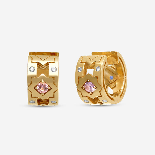 Roberto Coin Navarra 18K Rose Gold Diamond and Multicolor Sapphire Earrings 8883250AXERX - THE SOLIST