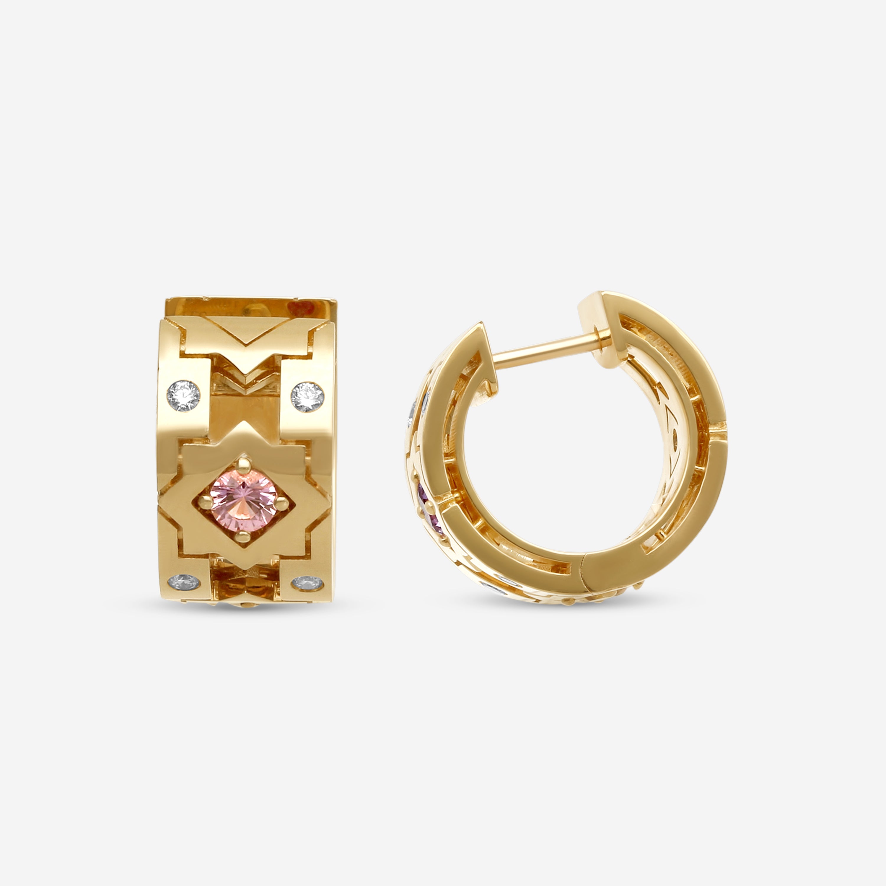 Roberto Coin Navarra 18K Rose Gold Diamond and Multicolor Sapphire Earrings 8883250AXERX - THE SOLIST