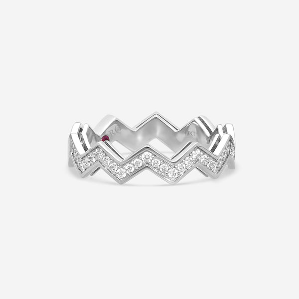 Roberto Coin 18K White Gold Diamond Band Ring Sz. 6.5 8883279AW65X