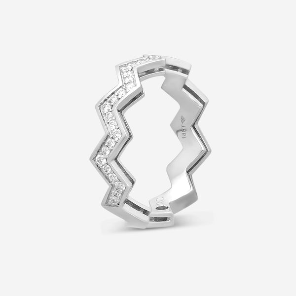 Roberto Coin 18K White Gold Diamond Band Ring Sz. 6.5 8883279AW65X