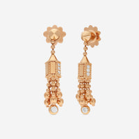 Roberto Coin Art Deco 18K Rose Gold Diamond Tassle Earrings 8883317AXERX