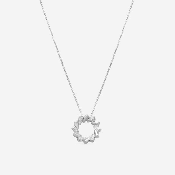 Roberto Coin Domino 18K White Gold Diamond Pendant Necklace 8883335AW17X