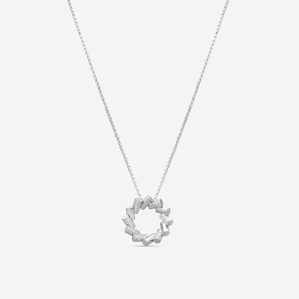 Roberto Coin Domino 18K White Gold Diamond Pendant Necklace 8883335AW17X