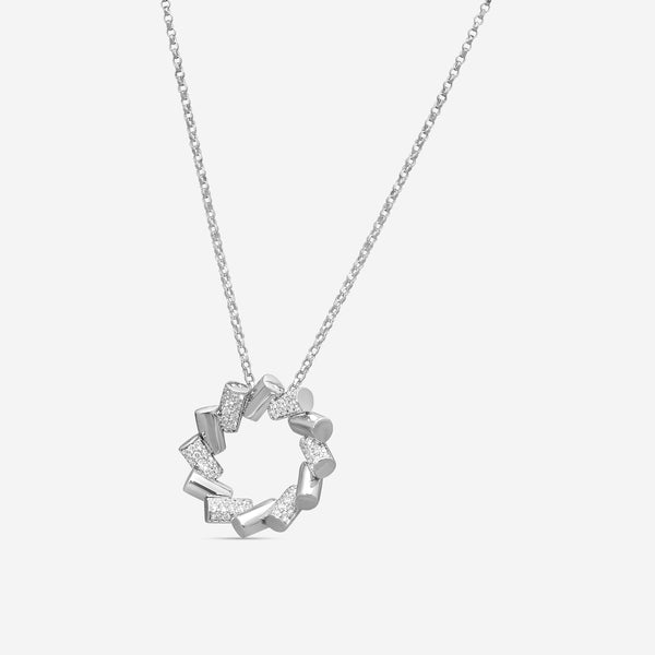 Roberto Coin Domino 18K White Gold Diamond Pendant Necklace 8883335AW17X