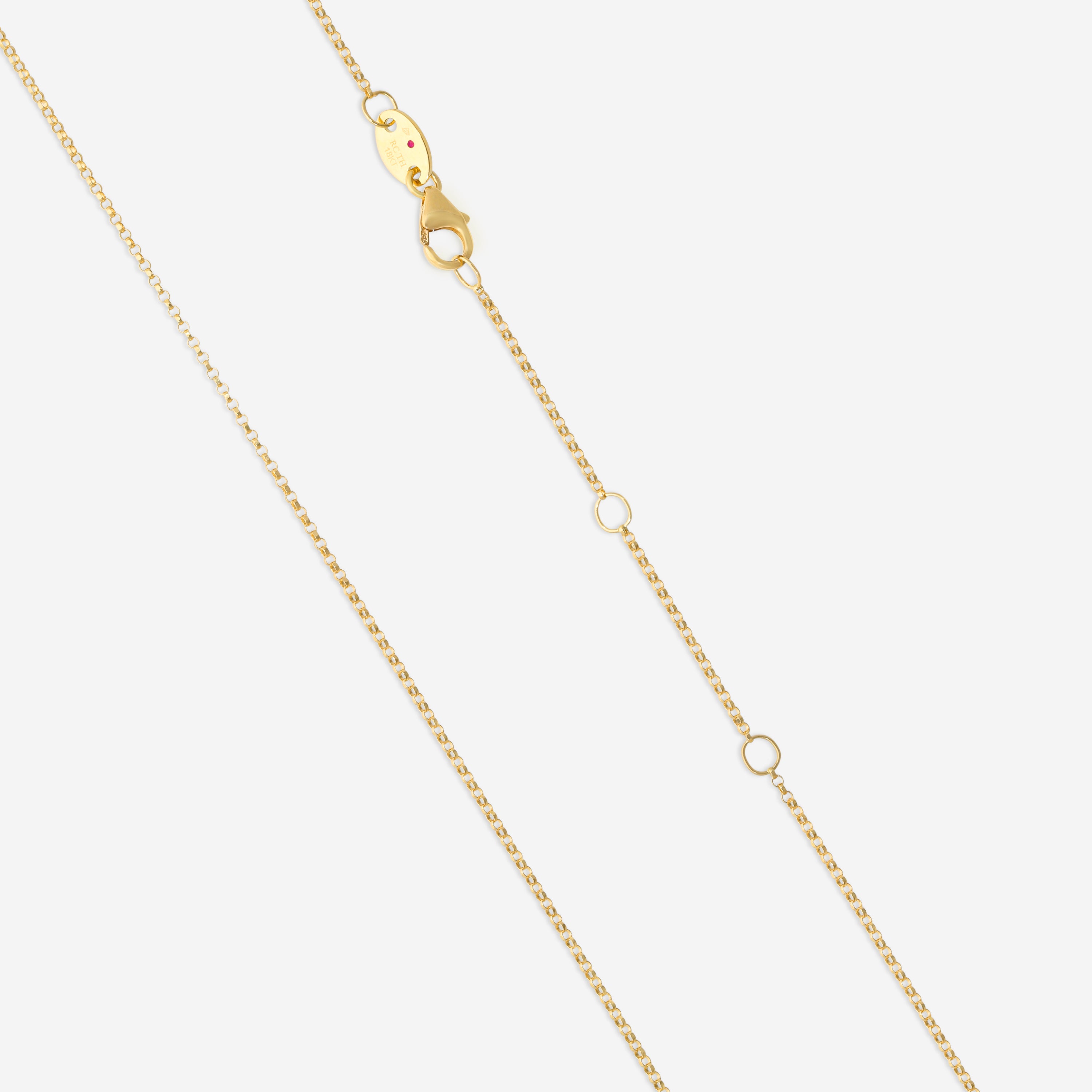 Roberto Coin Domino 18K Yellow Gold Diamond Pendant Necklace 8883335AY17X