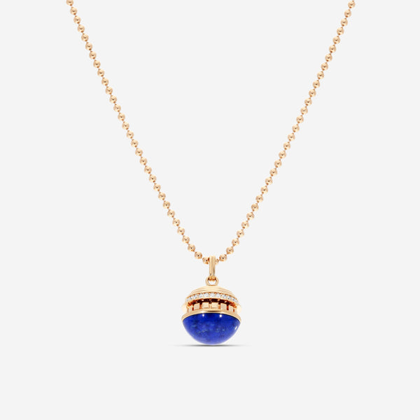 Roberto Coin Mosaic 18K Rose Gold Blue Lapis & Diamond Pendant Necklace 8883552AX17XL