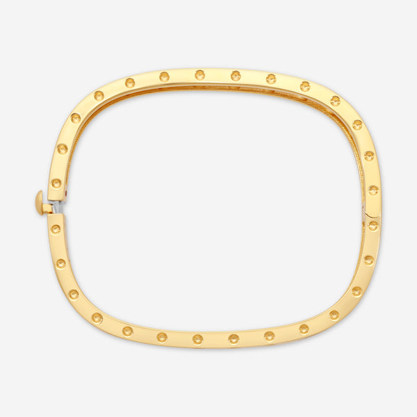 Roberto Coin Pois Moi 18K Yellow & White Gold Diamond 2-Row Square Bangle Bracelet 888536AJBAXS