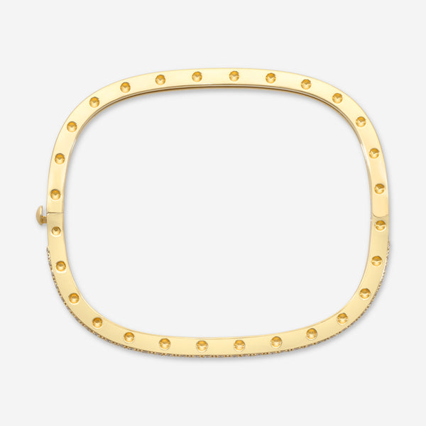 Roberto Coin Pois Moi 18K Rose Gold Diamond 1-Row Square Bangle Bracelet 888691AHBAXS