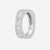 Roberto Coin Pois Moi 18K White Gold Diamond 1-Row Square Band Ring Sz. 6.5 888703AW65X0