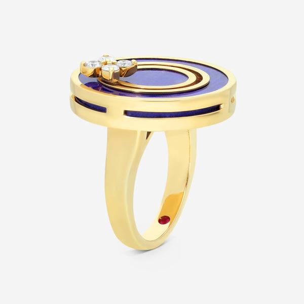 Roberto Coin Love in Verona 18K Rose Gold Diamond & Blue Lapis Statement Ring Sz. 6.5 8883126AX65X - THE SOLIST