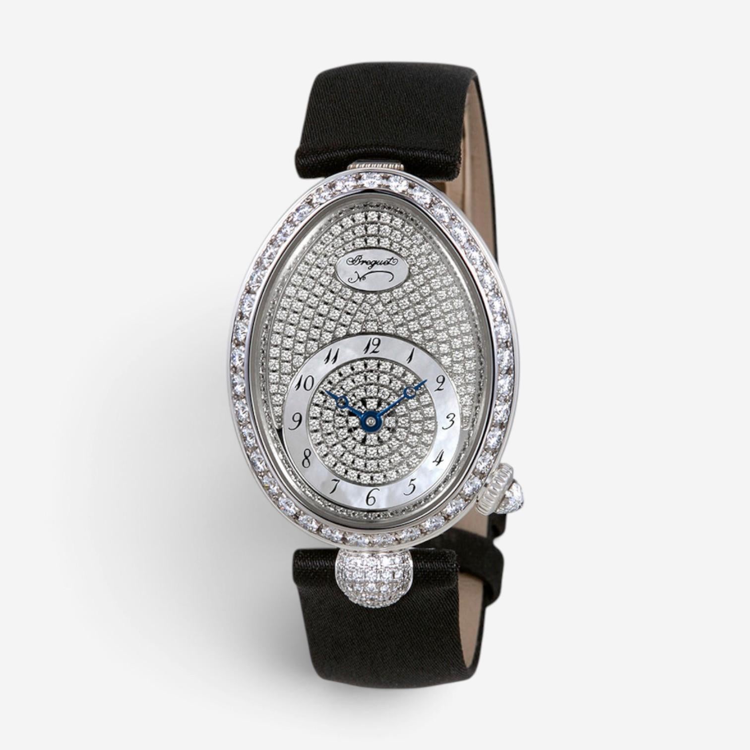 Breguet Reine de Naples 18K White Gold Diamond Automatic Ladies Watch 8928BB