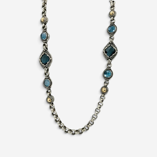 Konstantino Thalassa Sterling Silver 18k Gold Necklace KOMK4678-298-CUT-18 - THE SOLIST