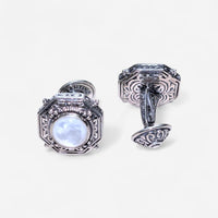 Konstantino Sterling Silver Mother of Pearl Octagon Cufflinks MAMK89-117