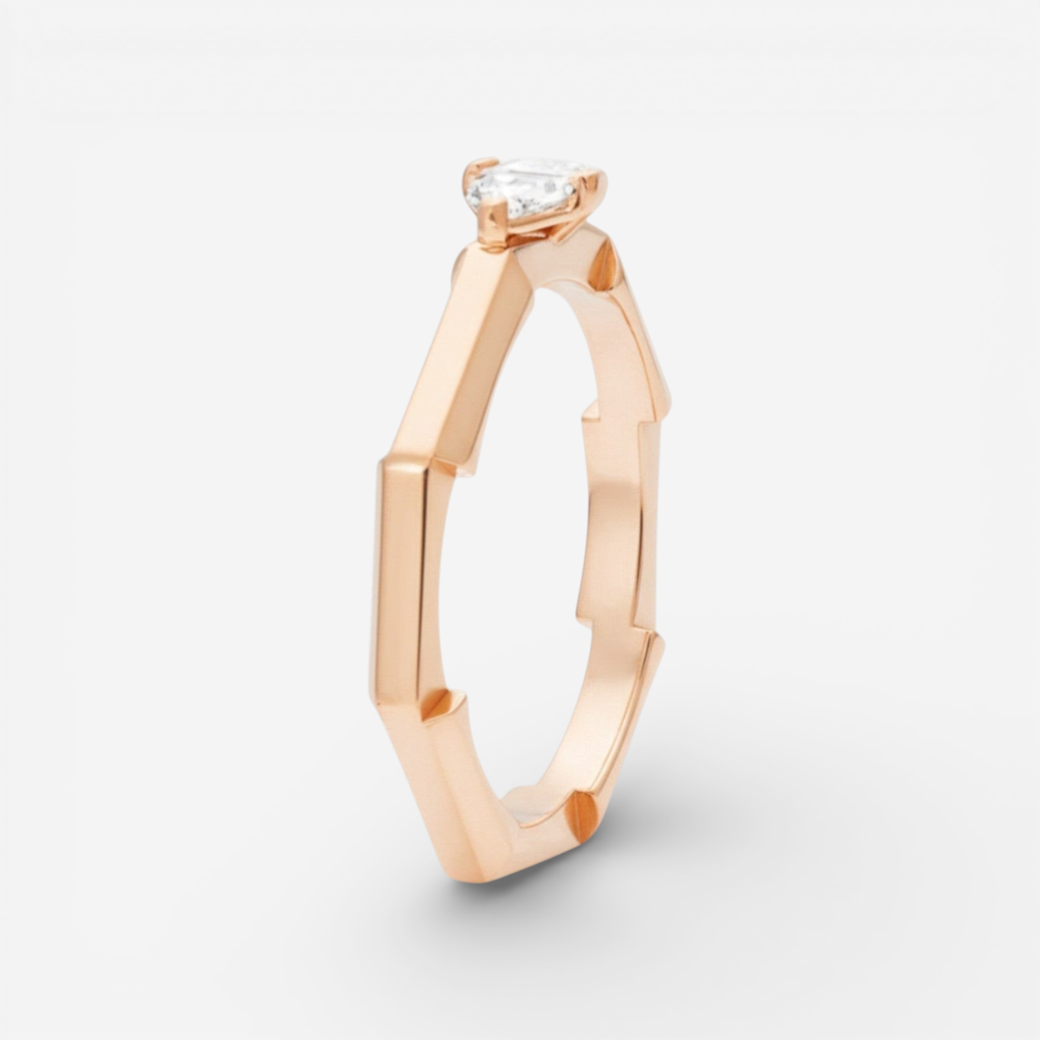 Gucci Link to Love 18K Rose Gold Diamond Ring YBC7449710010 - THE SOLIST