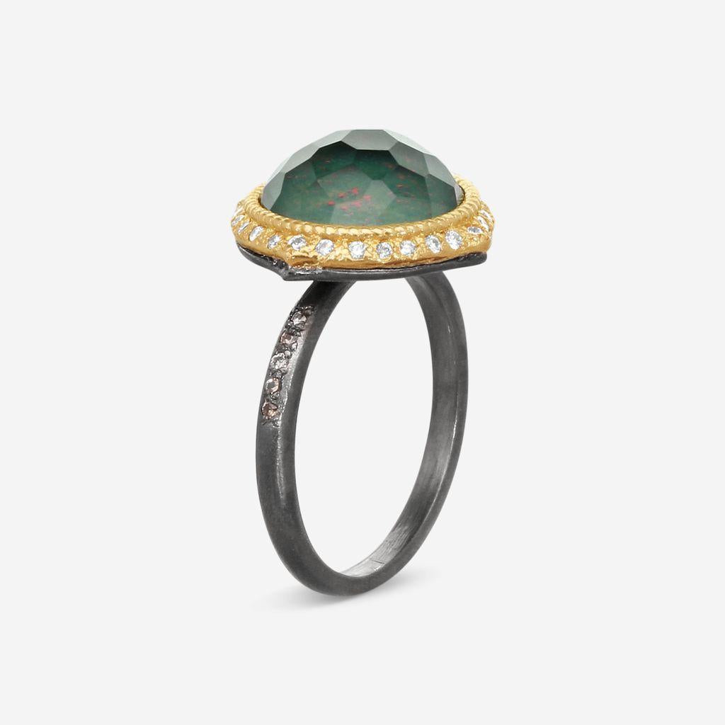 Armenta 18K Yellow Gold & Blackened Sterling Silver Multistone Ring Sz 7.5 19793