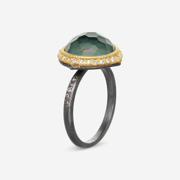 Armenta 18K Yellow Gold & Blackened Sterling Silver Multistone Ring Sz 7.5 19793