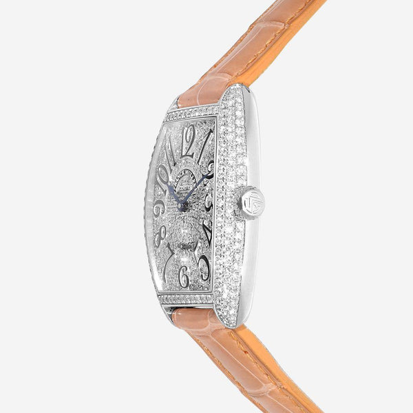 Franck Muller Cintree Curvex Sunset 18K White Gold Manual Wind Ladies Watch 7500
