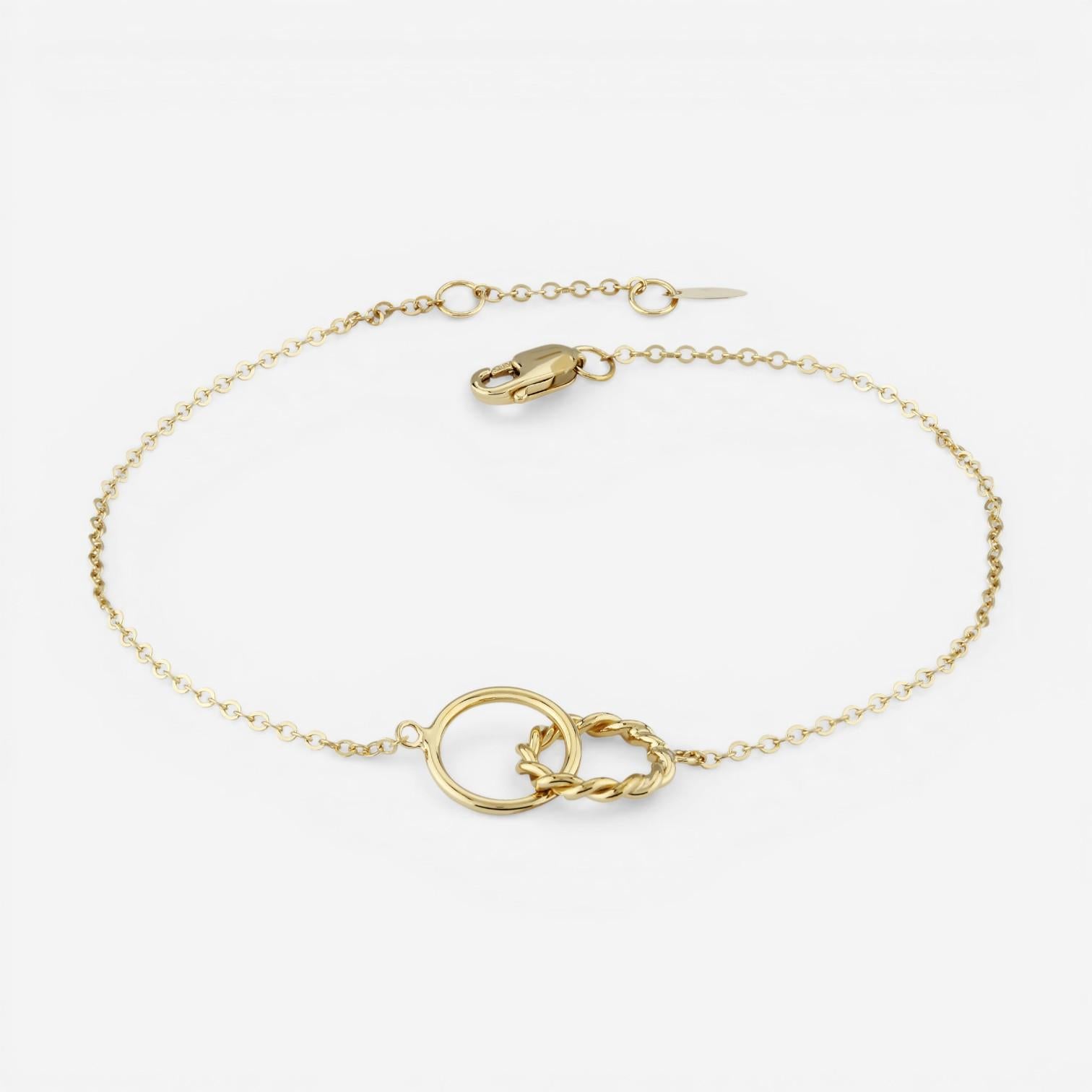 Ina Mar 14K Yellow Gold Plain/Twist Chain Bracelet 9024277.5