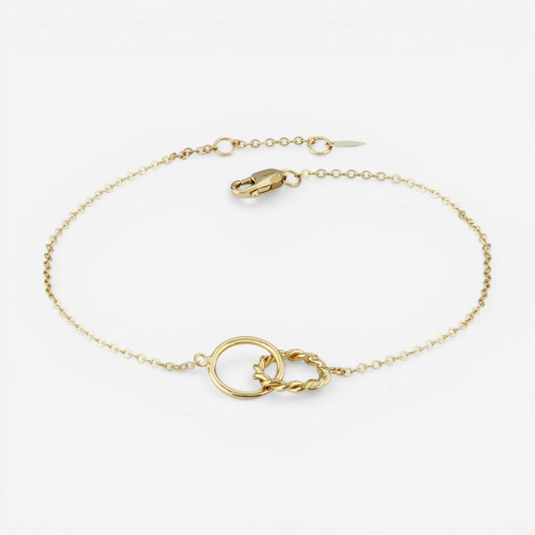 Ina Mar 14K Yellow Gold Plain/Twist Chain Bracelet 9024277.5