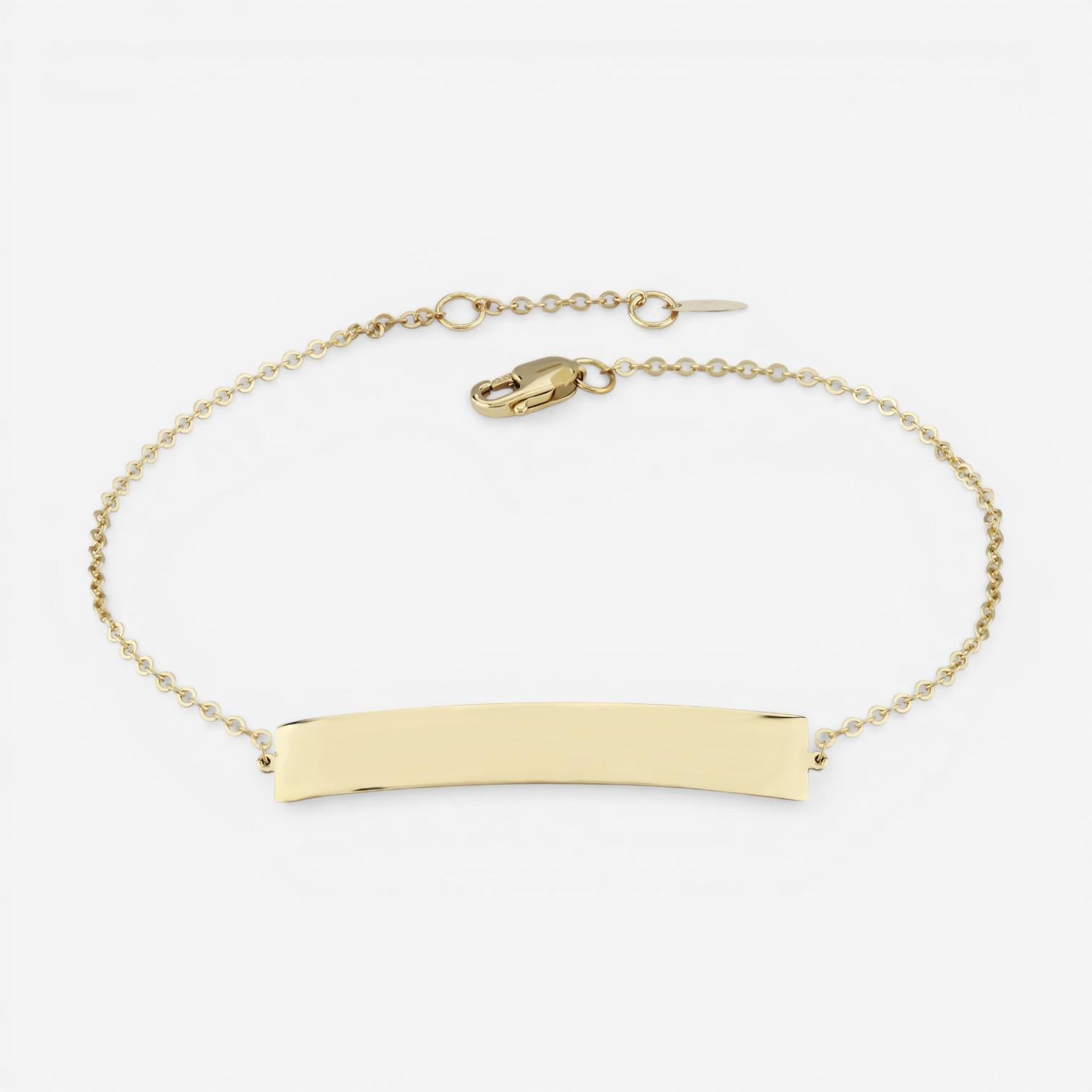 Ina Mar 14K Yellow Gold Engravable Bar Bracelet 9025567.5
