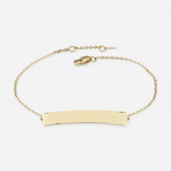 14K Yellow Gold Engravable Bar Chain Bracelet 9025567.5 - THE SOLIST