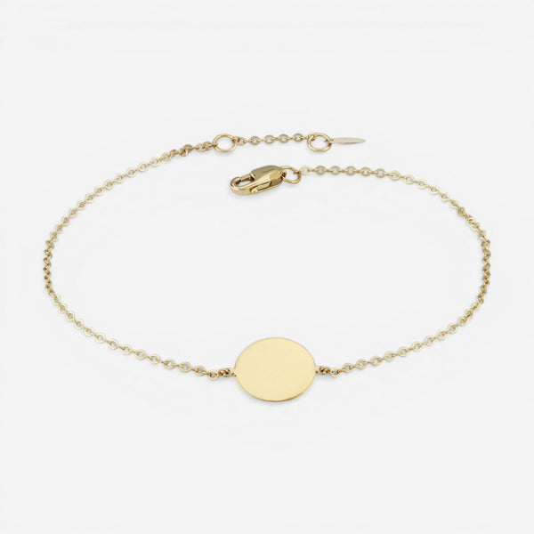 14K Yellow Gold 10mm Round Disc Chain Bracelet 9025637.5 - THE SOLIST