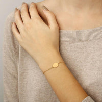 14K Yellow Gold 10mm Round Disc Chain Bracelet 9025637.5 - THE SOLIST
