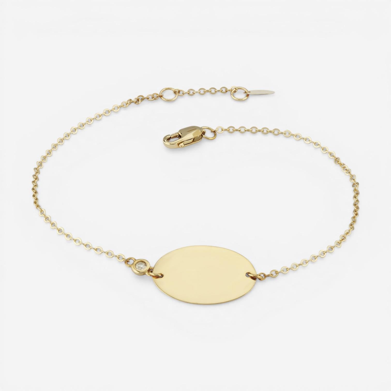 Ina Mar 14K Yellow Gold Diamond Oval Disc Bracelet 9025647.5-D