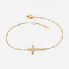 Ina Mar 14K Yellow Gold Beaded Cross Bracelet 9025827.5