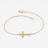 14K Yellow Gold Beaded Cross Chain Bracelet 9025827.5 - THE SOLIST