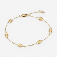 Ina Mar 14K Yellow Gold Multi Evil Eye Chain Bracelet 9025927.5
