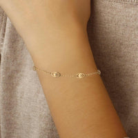 Ina Mar 14K Yellow Gold Multi Evil Eye Chain Bracelet 9025927.5