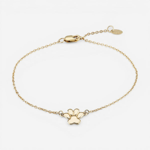 14K Yellow Gold Dog Paw Chain Bracelet 902637.5