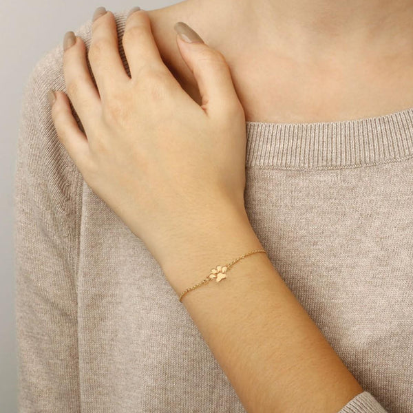 14K Yellow Gold Dog Paw Chain Bracelet 902637.5