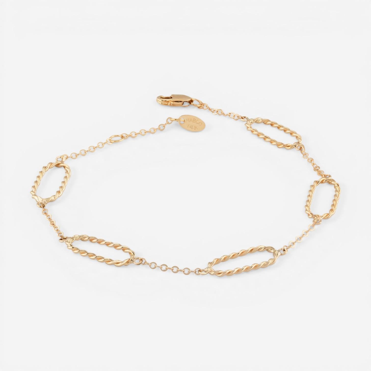 Ina Mar 14K Yellow Gold Multi Twist Paper Clip Bracelet 902727.5
