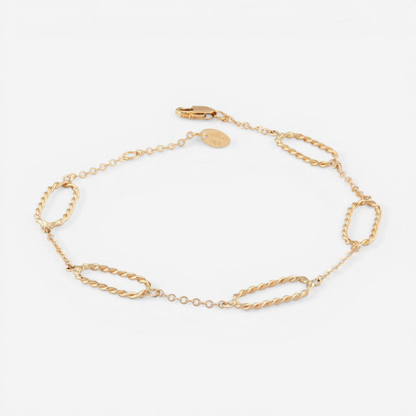 Ina Mar 14K Yellow Gold Multi Twist Paper Clip Bracelet 902727.5