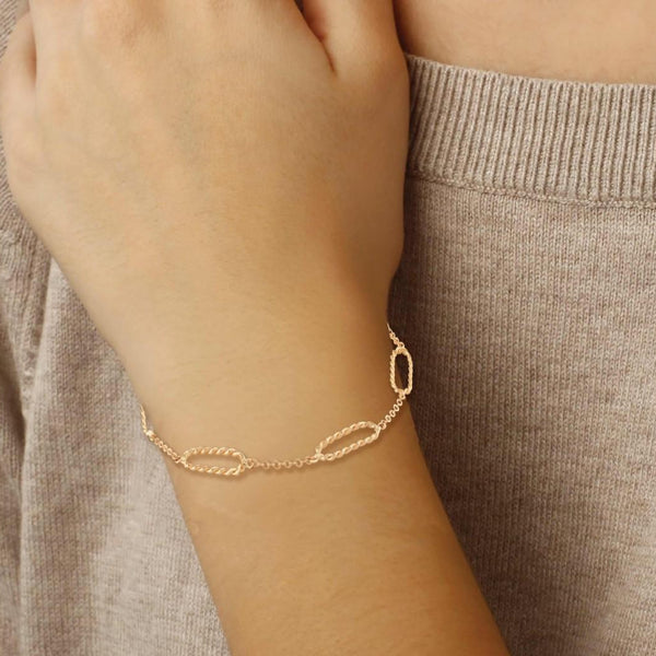 Ina Mar 14K Yellow Gold Multi Twist Paper Clip Bracelet 902727.5