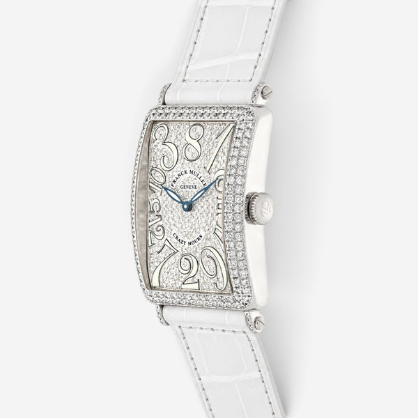 Franck Muller Long Island Crazy Hours 18K White Gold Diamond Automatic Unisex Watch 1200CHDCD