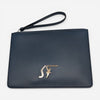Salvatore Ferragamo Firenze Men's 723805 Blue Clutch MSRP $850 - THE SOLIST