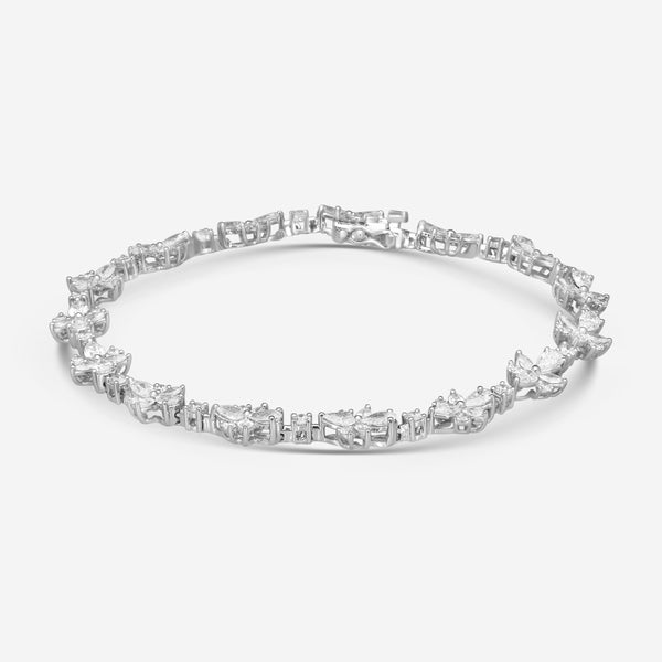 Cosibelli Wish 14K White Gold Floral Diamond Tennis Bracelet CJ/2938