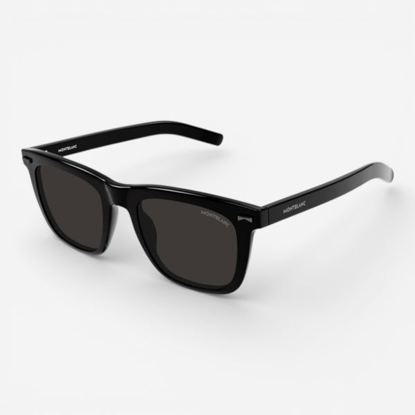 Montblanc Shiny Black & Grey Square Men's Sunglasses MB0226S006 - THE SOLIST