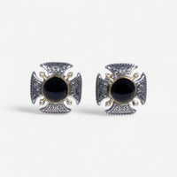 Konstantino Sterling Silver & 18K Yellow Gold Onyx Cufflinks MAMK92-120-CAB