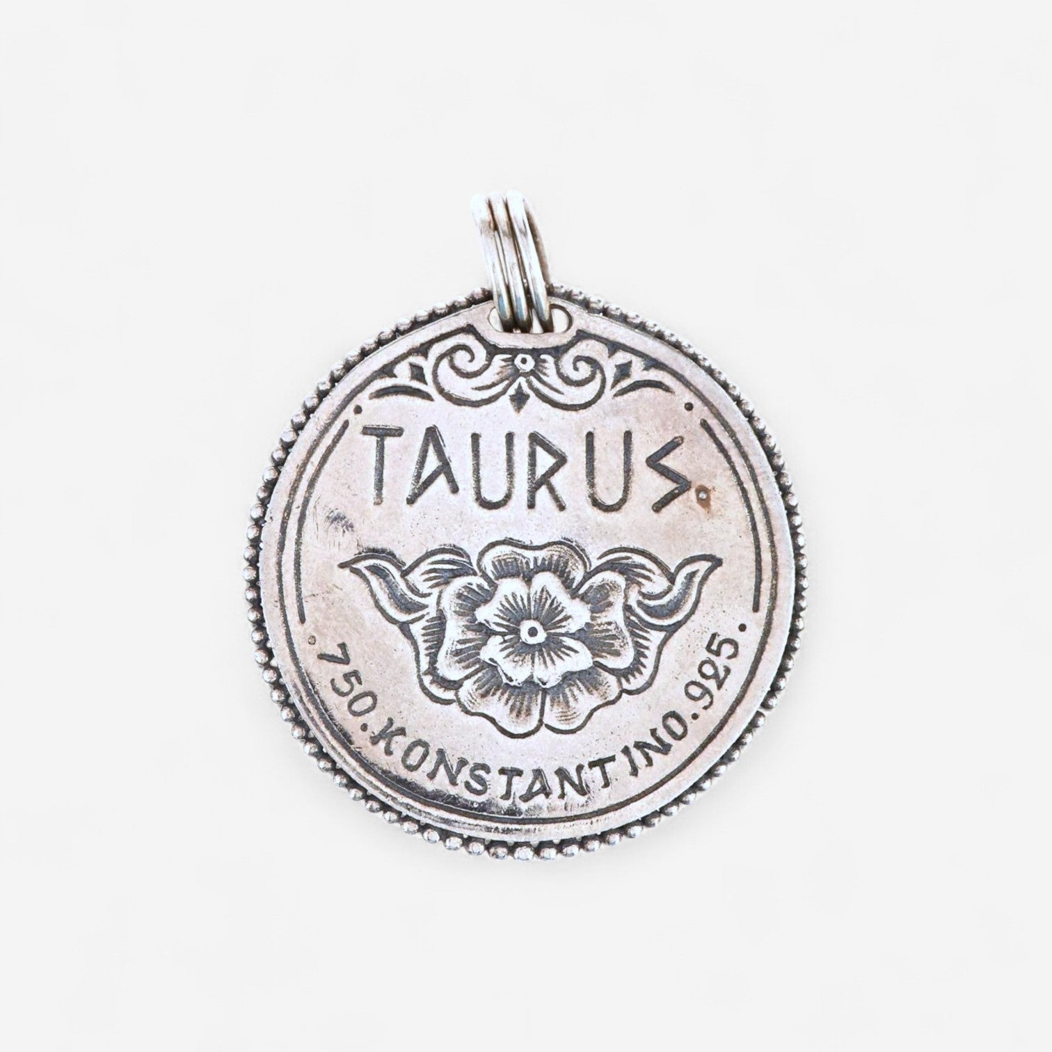 Konstantino Zodiac Taurus Sterling Silver & 18K Yellow Gold Carved Pendant MEKJ634-130 - THE SOLIST