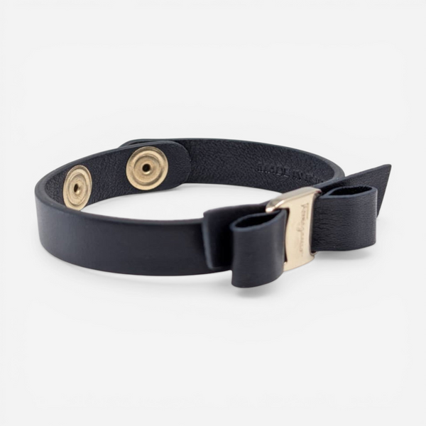 Salvatore Ferragamo Vara Bow Women's 670551 TNavy Blue Bracelet MSRP $250 - THE SOLIST